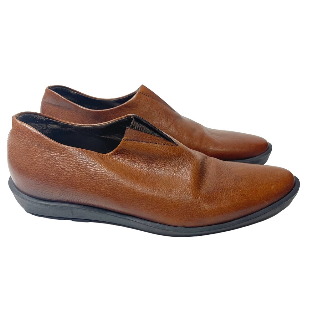 Jildor Sibil Z Shoes 38.8 8.5 Brown Leather Slip On Made in Italy Classic